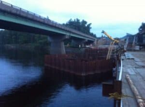 Over the Deerfield River on I-91, A Peek at the New Highway between the Bridges