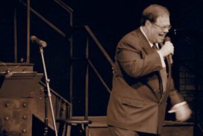 Brad Shepard singing at the Majestic Theater, West Springfield MA