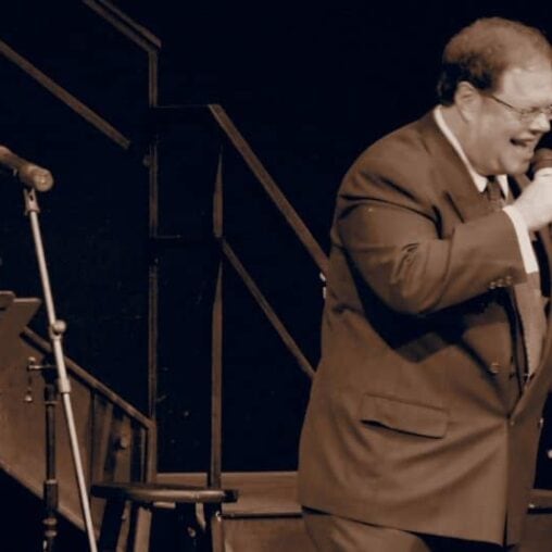 Brad Shepard singing at the Majestic Theater, West Springfield MA