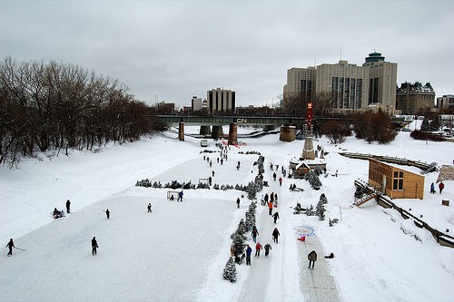 The Forks, in Winnipeg Manitoba, is an ice skater's dream