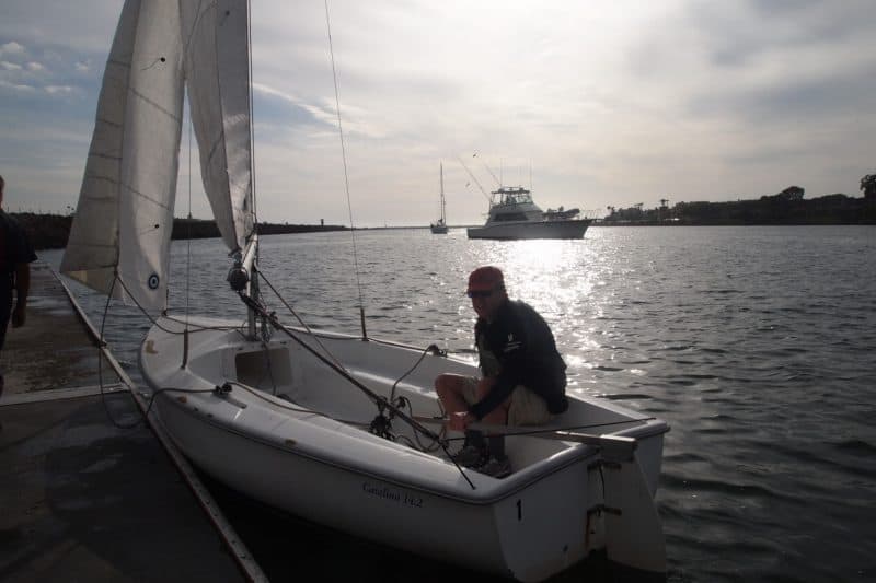 Sailing in Marina del Rey Bay.