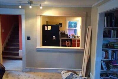 Our new window that opens up the living room to the kitchen.