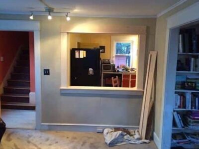 Our new window that opens up the living room to the kitchen.