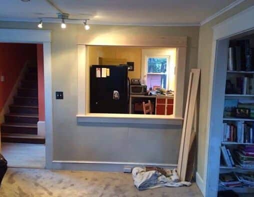 Our new window that opens up the living room to the kitchen.