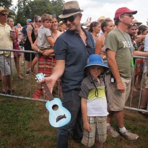 Monte Belmonte with his son and Festival Chief Jim Olsen at last year's fest.
