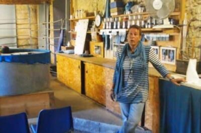 Denise Simeon-Lambert in her dye shop in Lectoure, France.