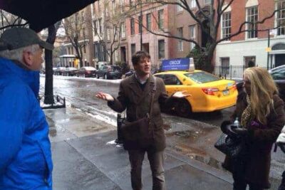 Jason of Walks of New York, outside Babbo, a Mario Batali restaurant.