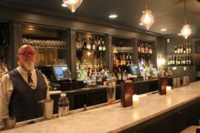 Paul Gustings manning the Empire bar at Broussards, one of New Orleans literary inspired eateries. Christopher Ludgate photos. 