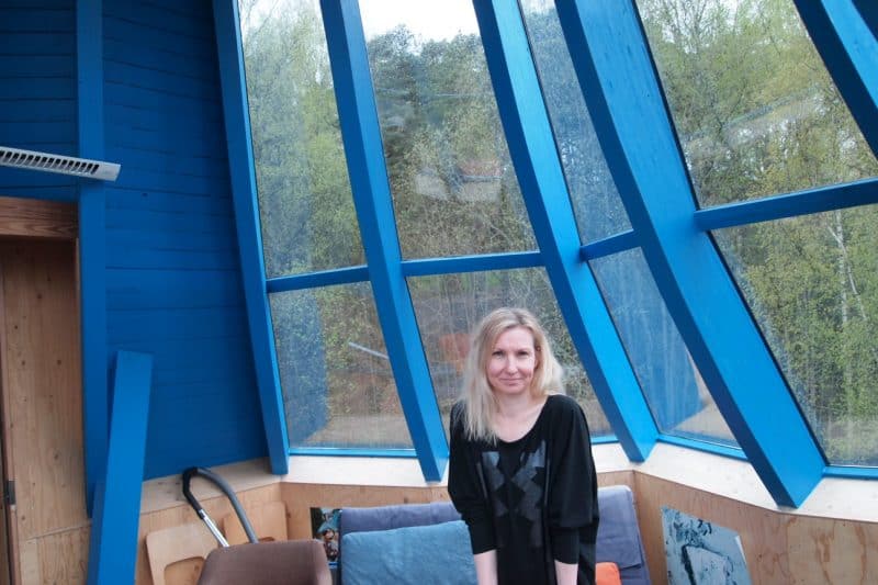 Marjo Malin in the Leaf House in Turku.
