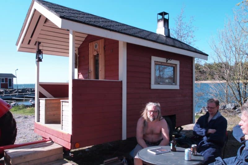 These men gather every week for sauna, sausages and beer, plus the comradery and tradition..