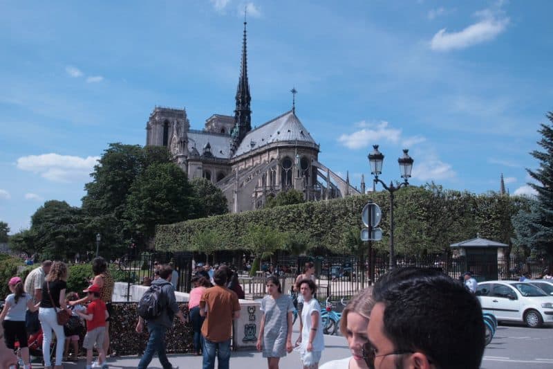 Notre Dame Cathedral. In the front was a 100 yard long line to get in.