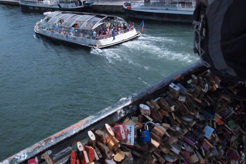 Love Locks above the Seine.