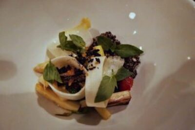 This green and white asparagus dish was one of six courses that really impressed us when we were at Kaskis restaurant in Turku, Finland.