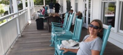 The wrap-around porch at the Harbor View Hotel in Edgartown is the best view in town!