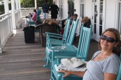 The wrap-around porch at the Harbor View Hotel in Edgartown is the best view in town!