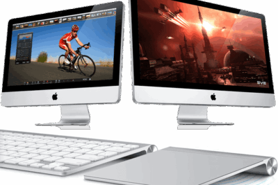 The sleek iMac is so different from my old Dells...and so much easier to use.
