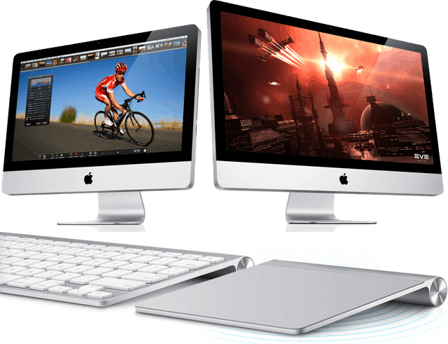 The sleek iMac is so different from my old Dells...and so much easier to use.