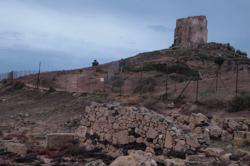 The Spanish tower, built in the 19th century to warn of Saracen pirate attacks by the Spanish.