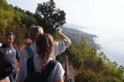 Hiking the Colle Noir, overlooking Port Cros National Park in Provence.