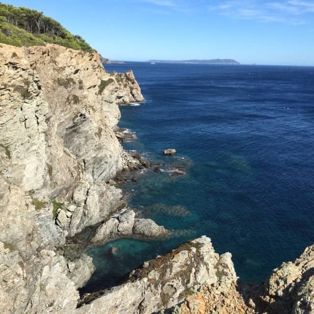 Dramatic cliffs up to 300 feet make up the north side of Porquerolles.