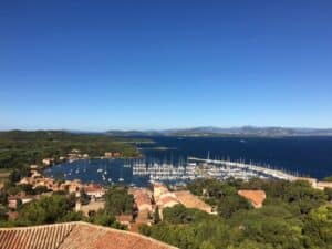 View of the harbor of Porquerolles from the fort built in 1531. 
