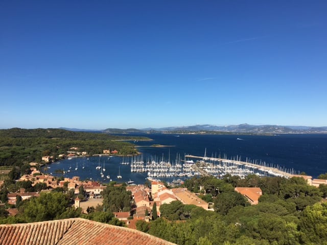 View of the harbor of Porquerolles from the fort built in 1531. 