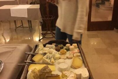 At Le Provencal hotel, a classic seaside resort in Giens, Provence France...an overwhelming cheese platter.