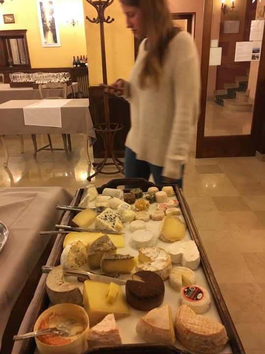 At Le Provencal hotel, a classic seaside resort in Giens, Provence France...an overwhelming cheese platter.
