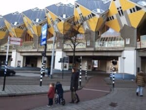 The Cube apartments are famous in Rotterdam. 