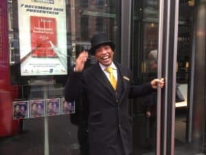 A warm welcome at the DeLaMar Theater in Amsterdam for the Michelin star award ceremonies.