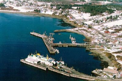 Aerial view of Grand Manan Island, off the coast of New Brunswick, Canada.