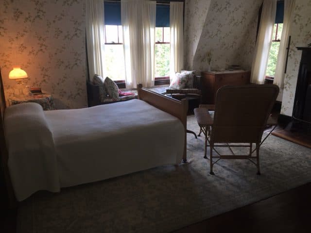 The bedroom in the Red Cottage at Campobello where FDR was paralyzed in 1921 from polio and had to crawl to get help. He only returned three times to the island after that.