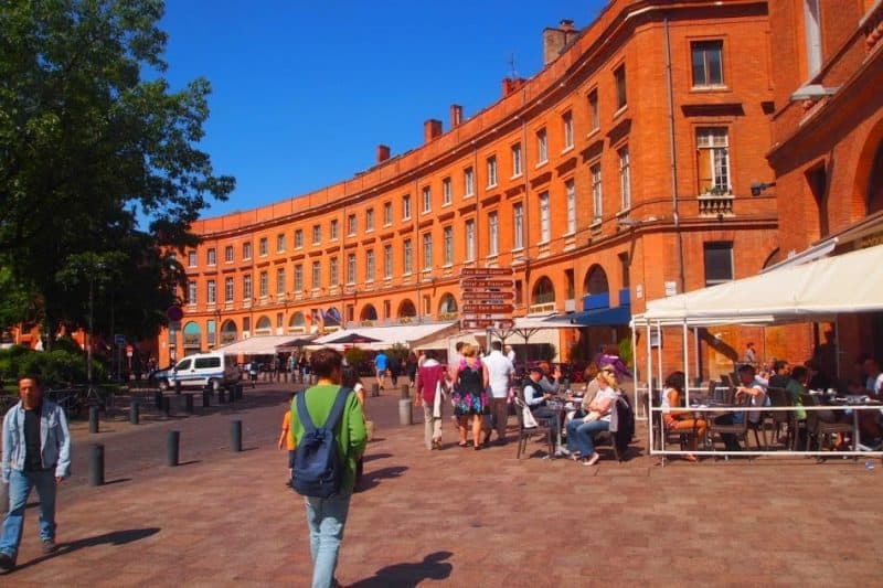 The brick center of Toulouse, France.