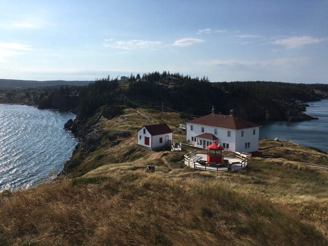 View from the craggy hill next to the lighthouse.