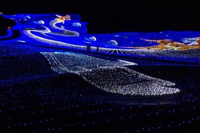 Myoko Happiness Illumination fills a ski slope with wondrous blinking LED lights and tech music. 