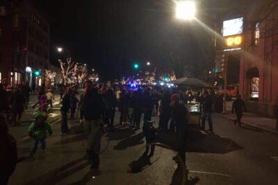 The cold Holiday Stroll last night on Main Street Northampton.