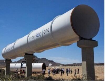 This is a portion of the Hyperloop One high-speed transportation system Columbus hopes will easily and quickly allow it to connect to Chicago and Pittsburgh. (Photo provided by Mid-Ohio Regional Planning Commission).