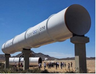 This is a portion of the Hyperloop One high-speed transportation system Columbus hopes will easily and quickly allow it to connect to Chicago and Pittsburgh. (Photo provided by Mid-Ohio Regional Planning Commission).