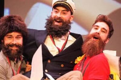 The happy winners of the beard contest at the Festival des Voyageurs, in Winnipeg, Manitoba.