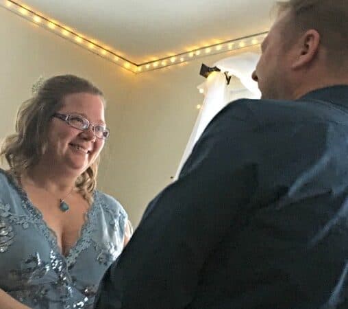 Kate and Jon officially tie the knot at a small ceremony in their Northfield home, joining their two families together.