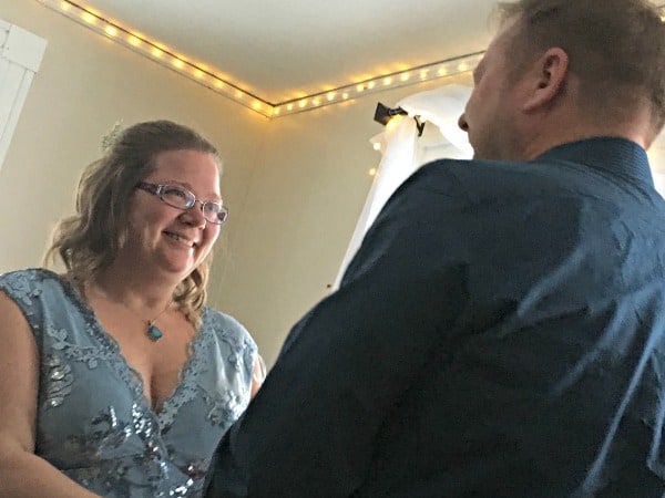 Kate and Jon officially tie the knot at a small ceremony in their Northfield home, joining their two families together.