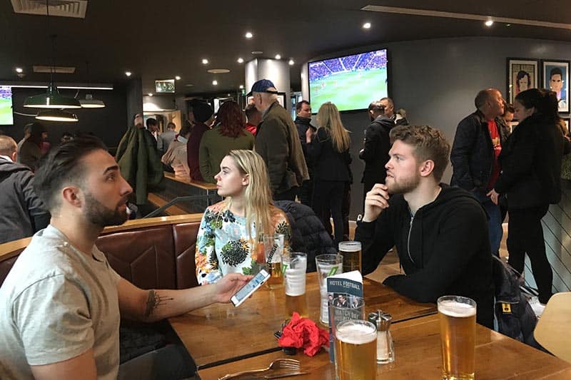 Cafe Football, across the street from Old Trafford, is the perfect place to watch the game.
