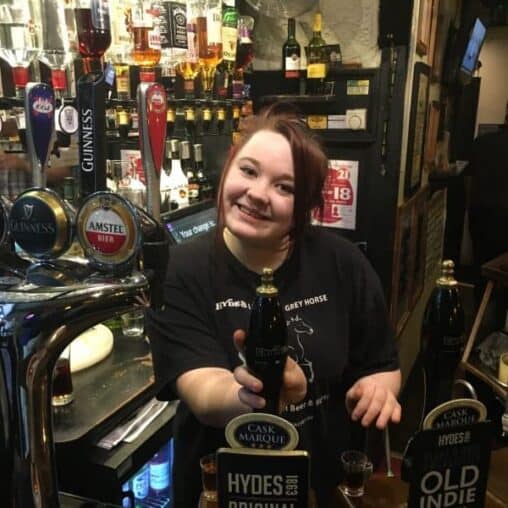 Jessica McDermott runs the Grey Horse public house in Manchester.