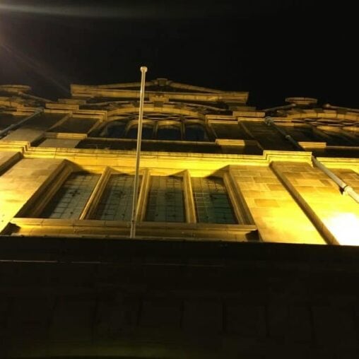 Albert Hall in Manchester, where Bob Dylan played the electric guitar to the boos of the audience.