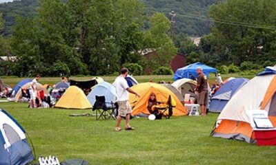 The Solid Ground Tent site at Solid Sound, where 350 campers bed down during the 3-day festival.
