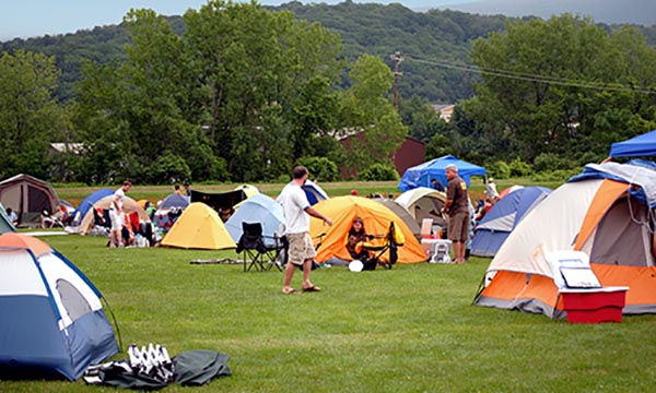 The Solid Ground Tent site at Solid Sound, where 350 campers bed down during the 3-day festival. 