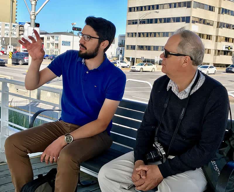 Rimouski, the Gaspesie Gateway Is Worth a Stop 2 Etienne Fiola shares stories about Rimouski with us on the Walk of the Sea. Mary Gilman photos.