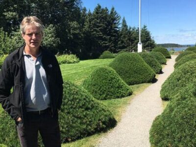 Alexander Reford is the third generation familiy member who runs the beautiful Jardins de Metis in Grand-Metis, Quebec.