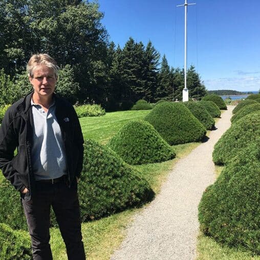 Alexander Reford is the third generation familiy member who runs the beautiful Jardins de Metis in Grand-Metis, Quebec.