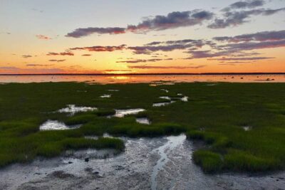 Sunsets are special in Rimouski, which faces due west, with a wonderful bike path and two-level viewing stands.